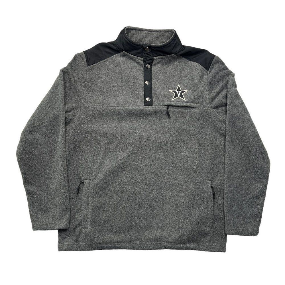 Colosseum Sweater Mens XL Gray Vanderbilt Commodores‎ 1/4 Button Fleece Pullover